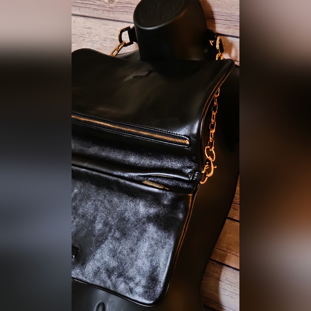 TORY BURCH Black Leather Shoulder/Clutch Bag EUC - Picture 9 of 16
